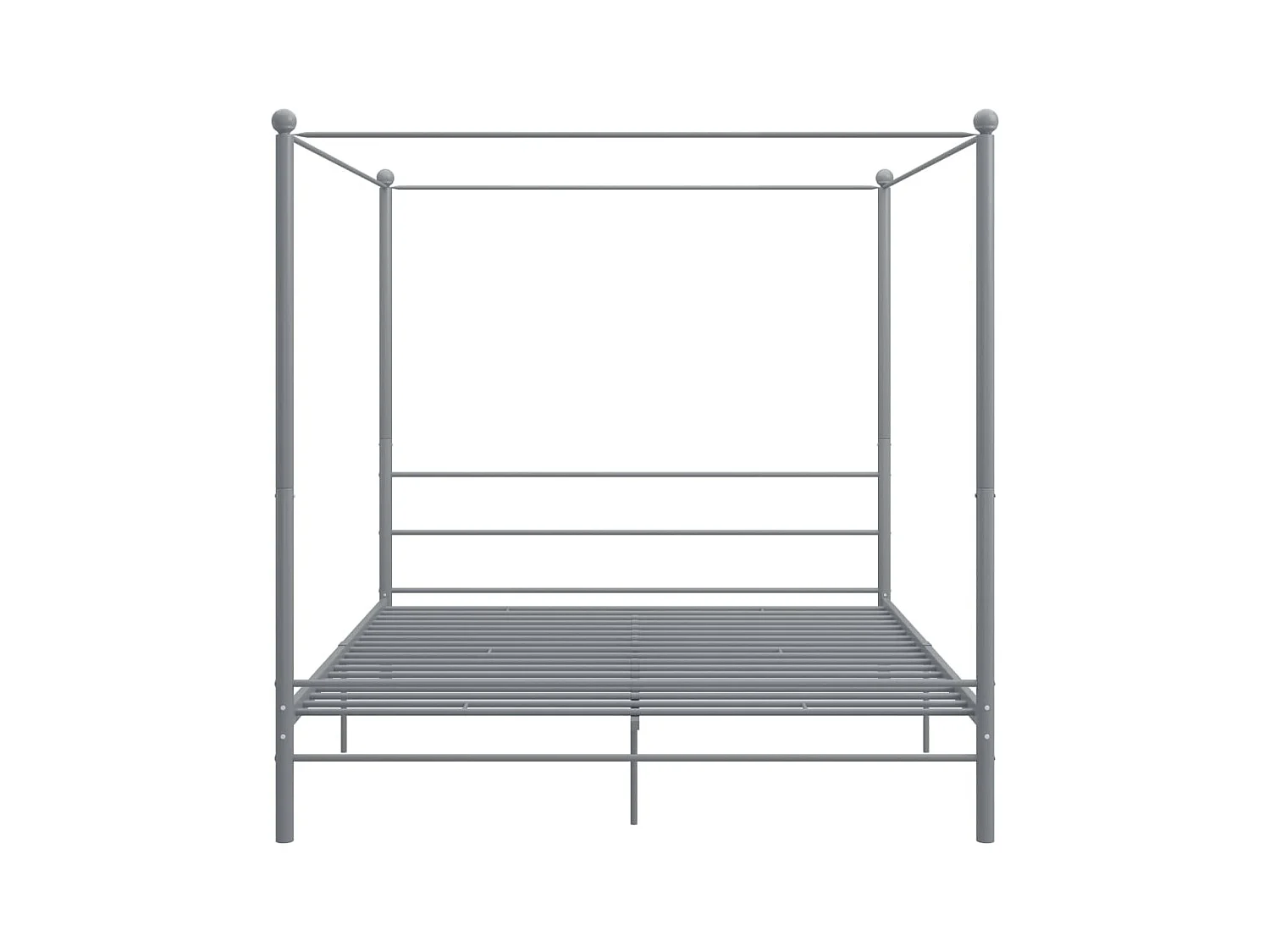 Struttura letto a baldacchino senza materasso in metallo grigio 200x200 cm