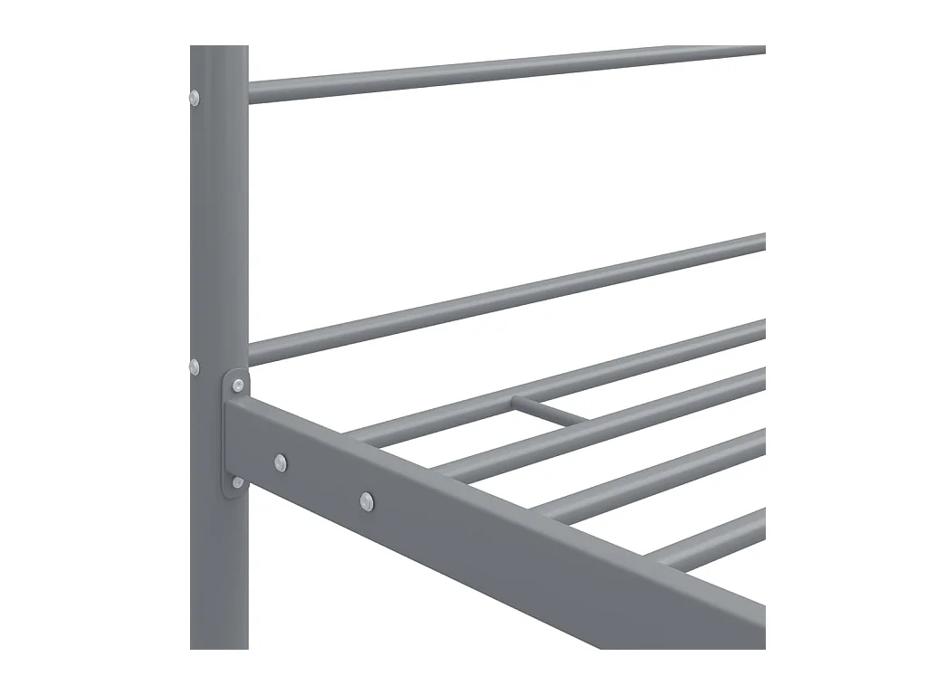 Struttura letto a baldacchino senza materasso in metallo grigio 200x200 cm