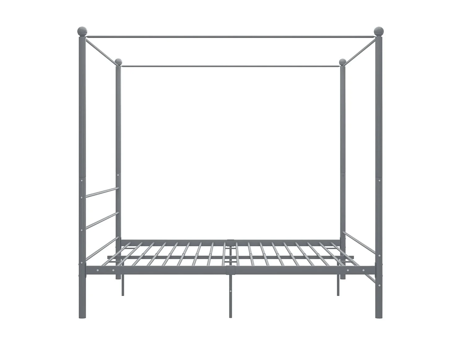 Himmelbettgestell ohne Matratze grau Metall 200x200 cm
