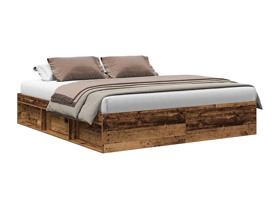 Struttura letto senza materasso in legno vecchio 200x200 cm in legno ingegnerizzato