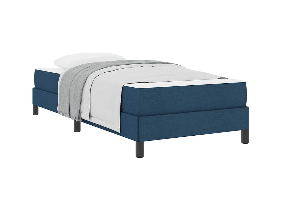 Letto a molle con materasso tessuto blu 90 x 190 cm