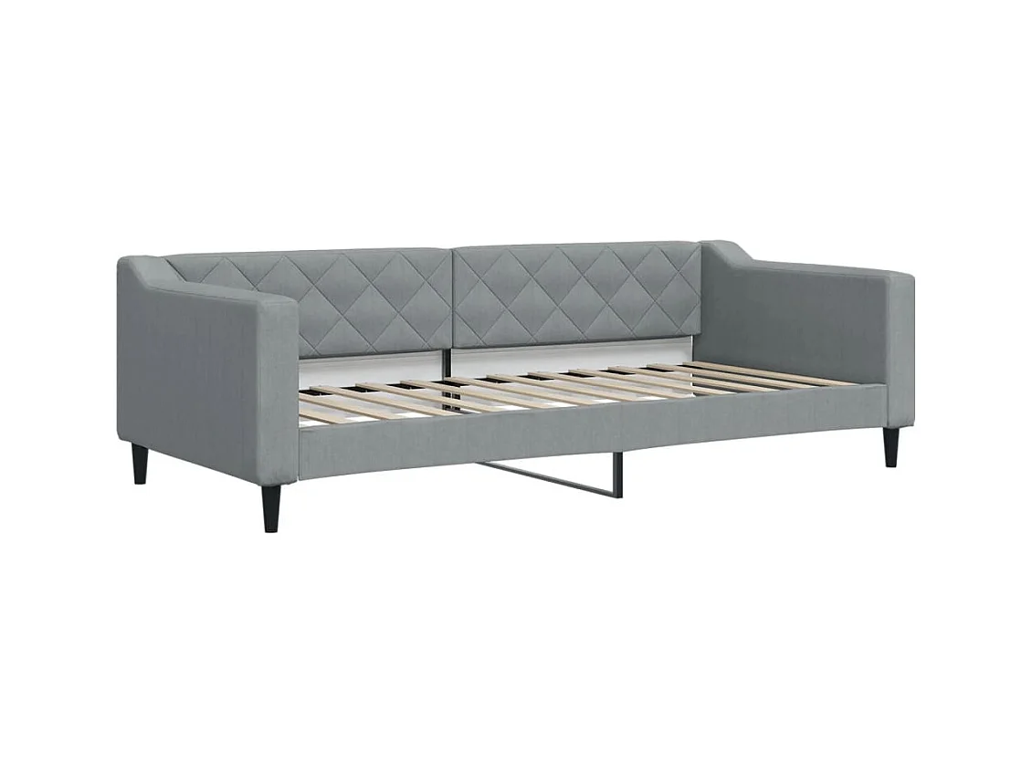Lit de repos sans matelas gris clair 90x200 cm tissu