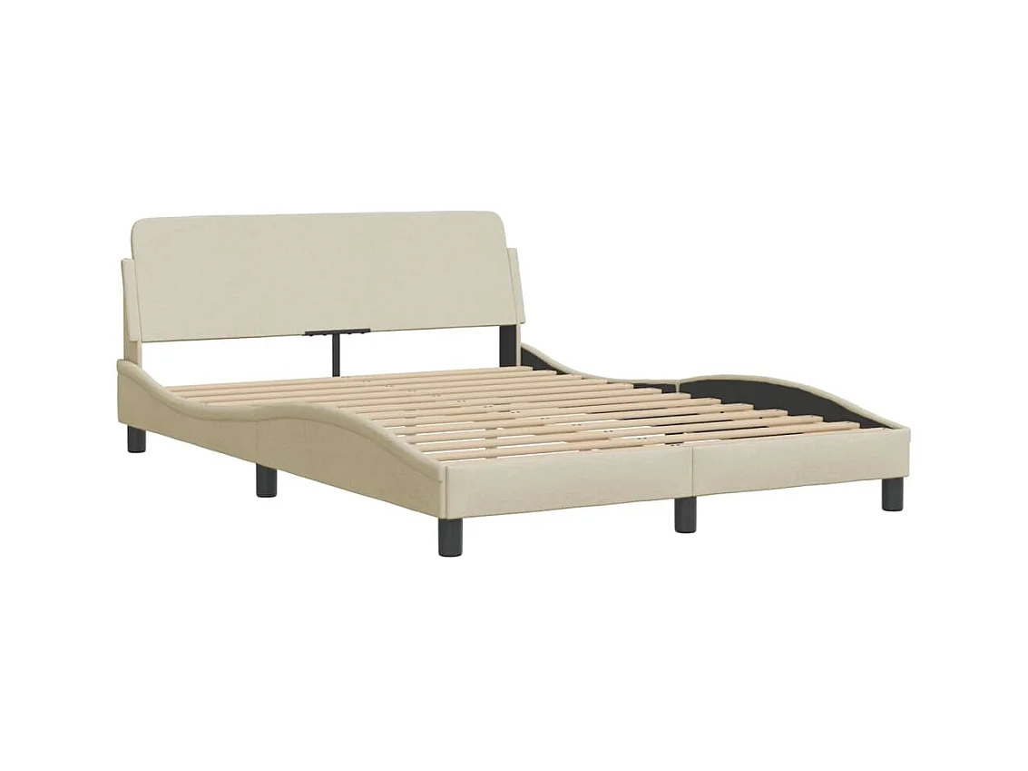 Bedframe zonder matras crème 140x190 cm stof