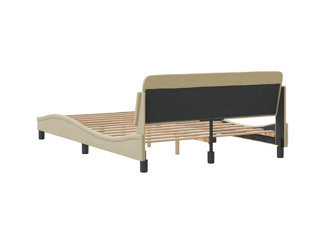 Bedframe zonder matras crème 140x190 cm stof