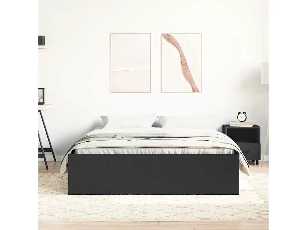 Cadre de lit sans matelas noir 120x200 cm