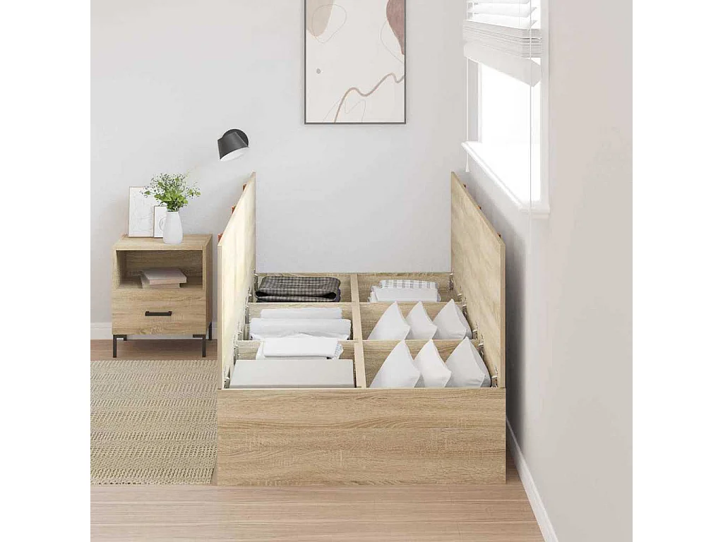 Cadre de lit Chêne sonoma 90 x 190 cm Bois d'ingénierie