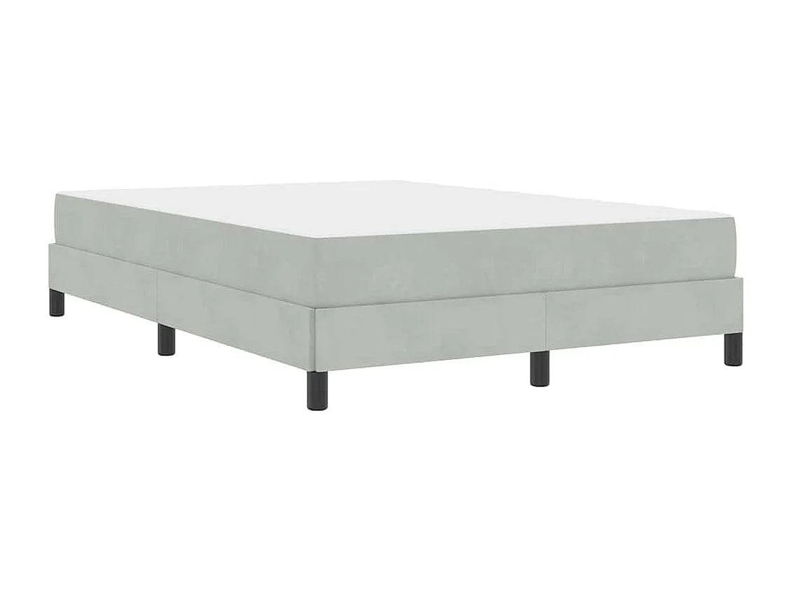 Lit boxspring avec matelas Gris clair 140 x 200 cm Velours