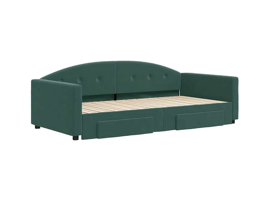 Tagesbett mit Ausziehbett und Schubladen ohne Matratze 100x200 cm