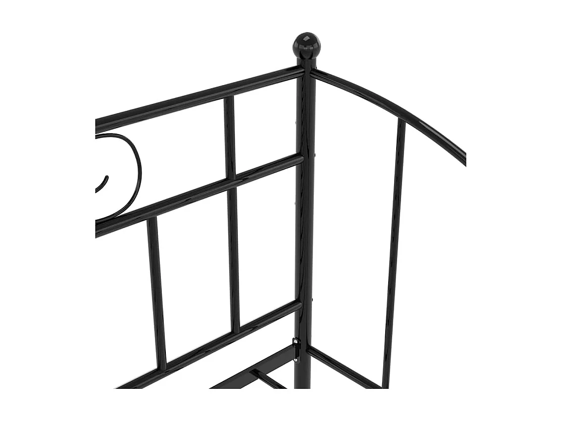 Divano letto estensibile senza materasso in metallo nero 90x200cm