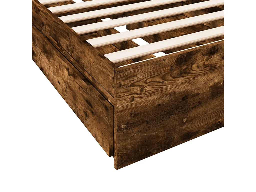 Bettgestell mit Schubladen ohne Matratze Räuchereiche 90x200 cm