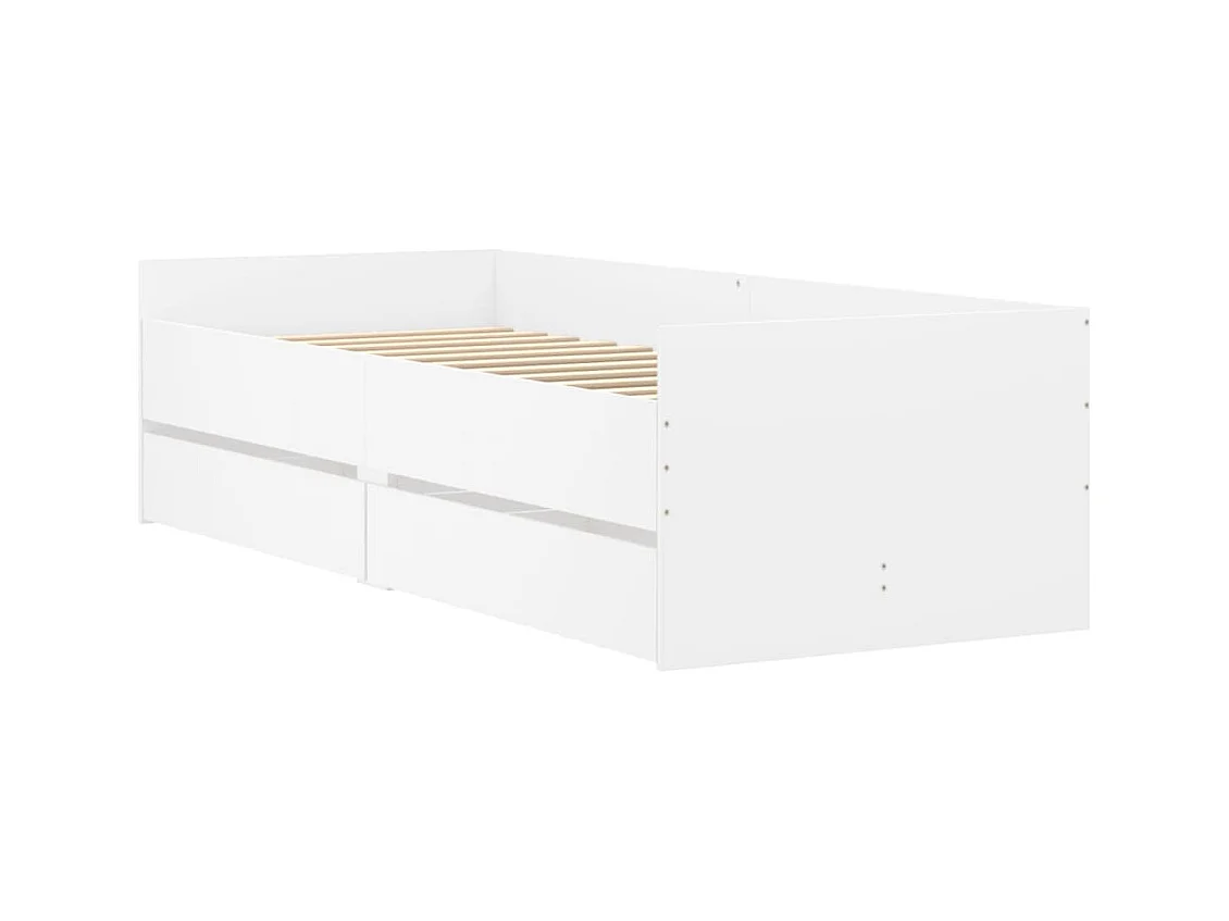 Struttura letto con cassetti senza materasso bianco 90x200 cm