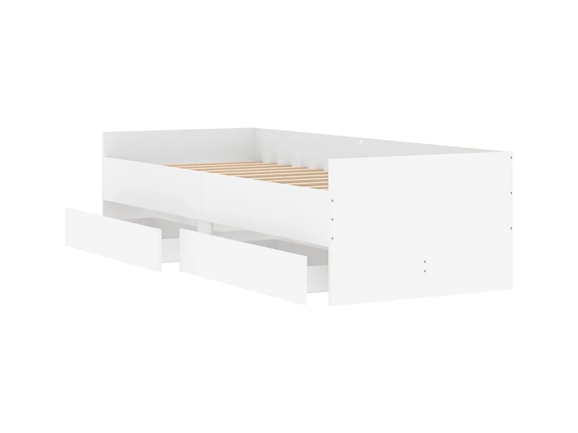 Struttura letto con cassetti senza materasso bianco 90x200 cm