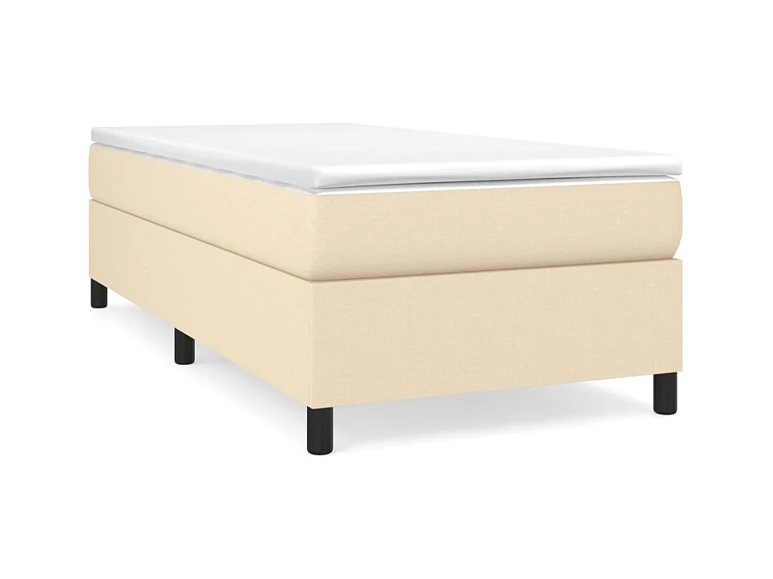 Estructura de cama sin colchón tela crema 80x200 cm