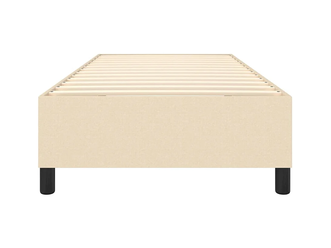 Estructura de cama sin colchón tela crema 80x200 cm