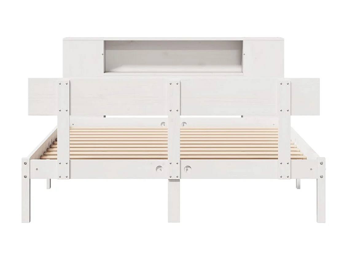 Wit boekenkastbed zonder matras 140x200 cm massief grenenhout
