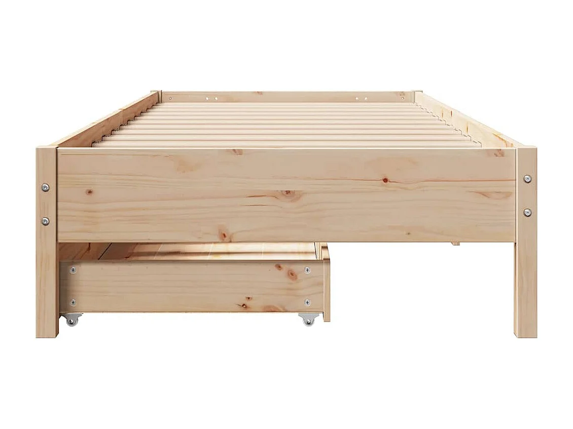 Struttura letto senza materasso 100x200 cm in legno massello di pino