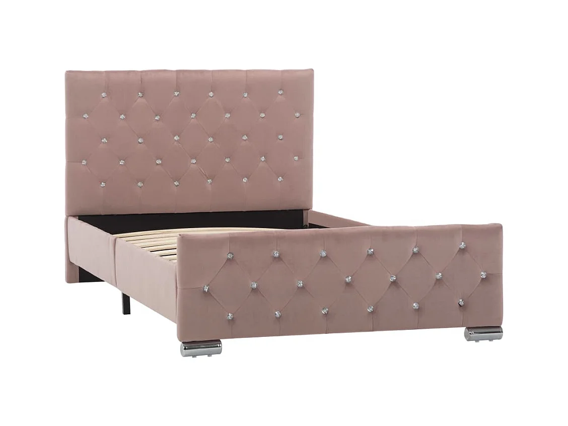 Estructura de cama sin colchón Terciopelo Rosa 100x200 cm
