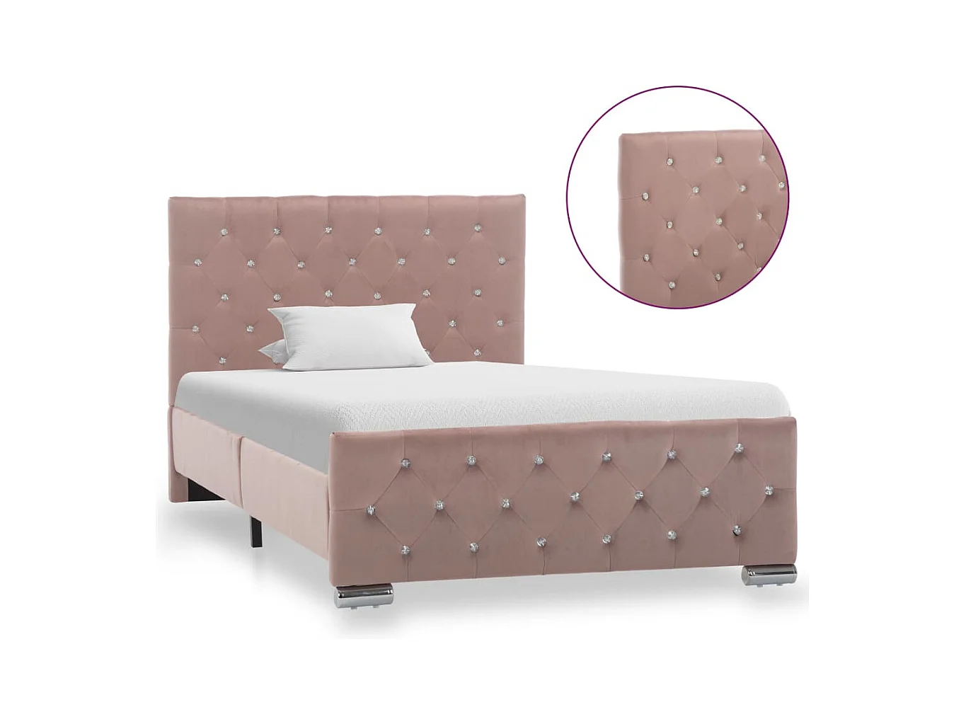 Estructura de cama sin colchón Terciopelo Rosa 100x200 cm