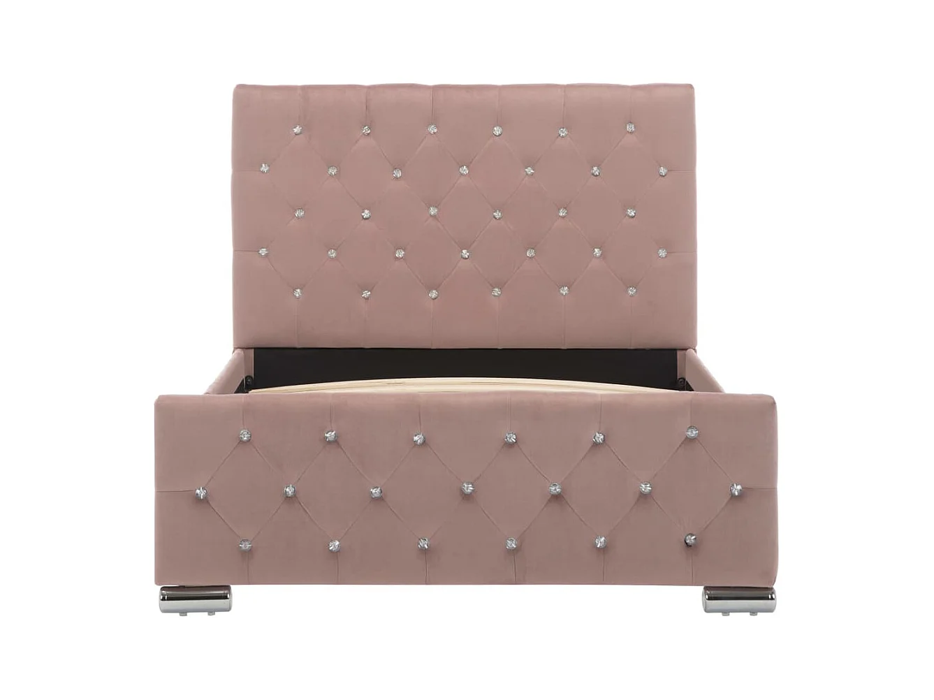 Estructura de cama sin colchón Terciopelo Rosa 100x200 cm