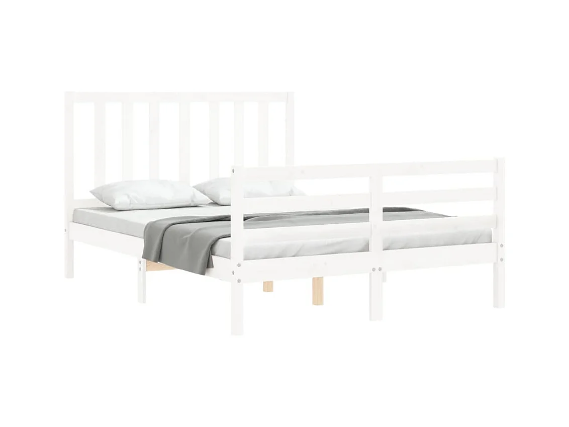 Cadre de lit sans matelas blanc 140x200 cm bois de pin massif