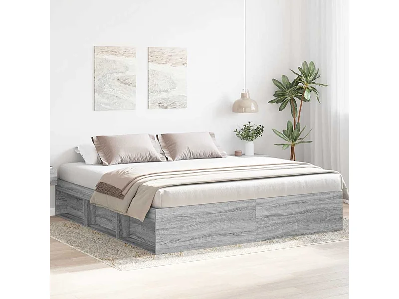 Cadre de lit sans matelas sonoma gris 180x200 cm
