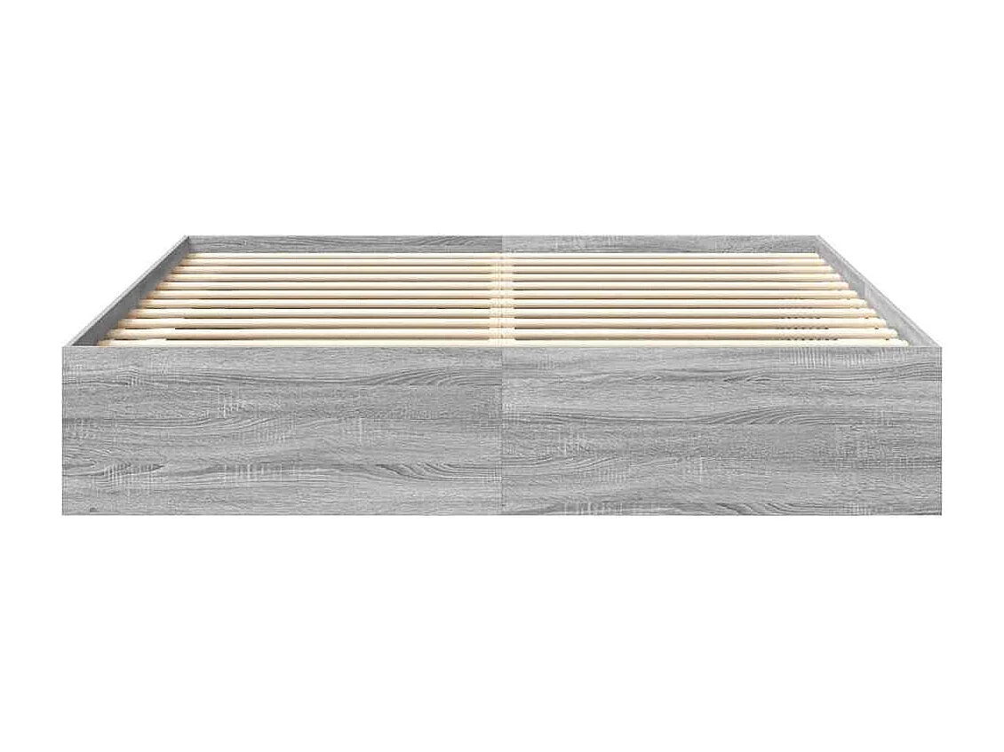 Struttura letto senza materasso Sonoma grigio 180x200 cm