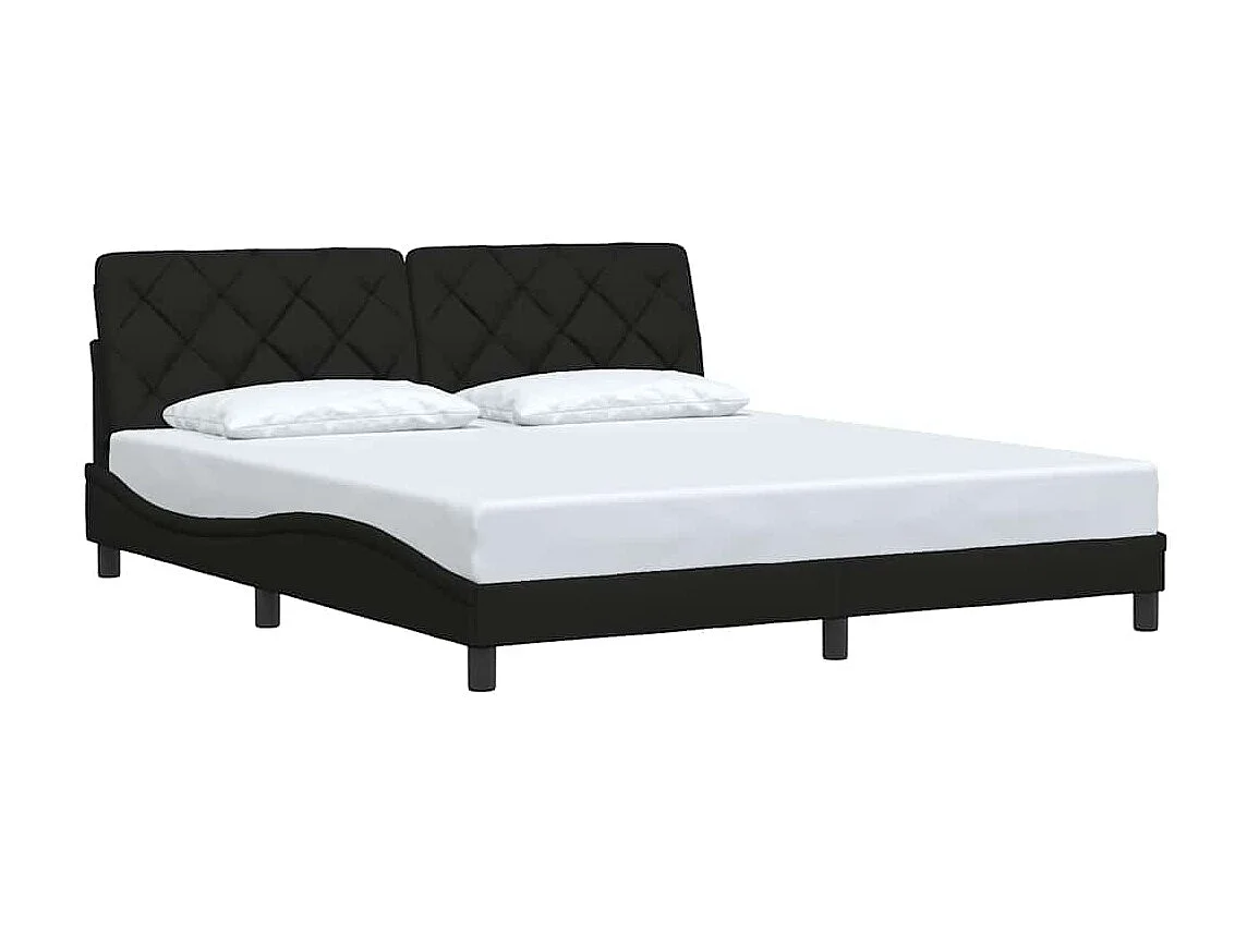 Estructura de cama sin colchón tela negra 180x200 cm