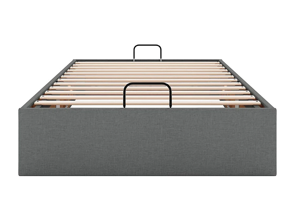 Estructura de cama otomana sin colchón tela gris oscuro 100x200 cm