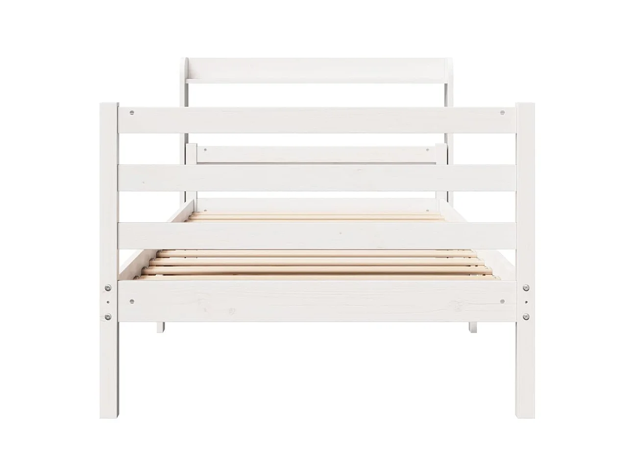 Struttura letto con testiera senza materasso bianco 100x200 cm