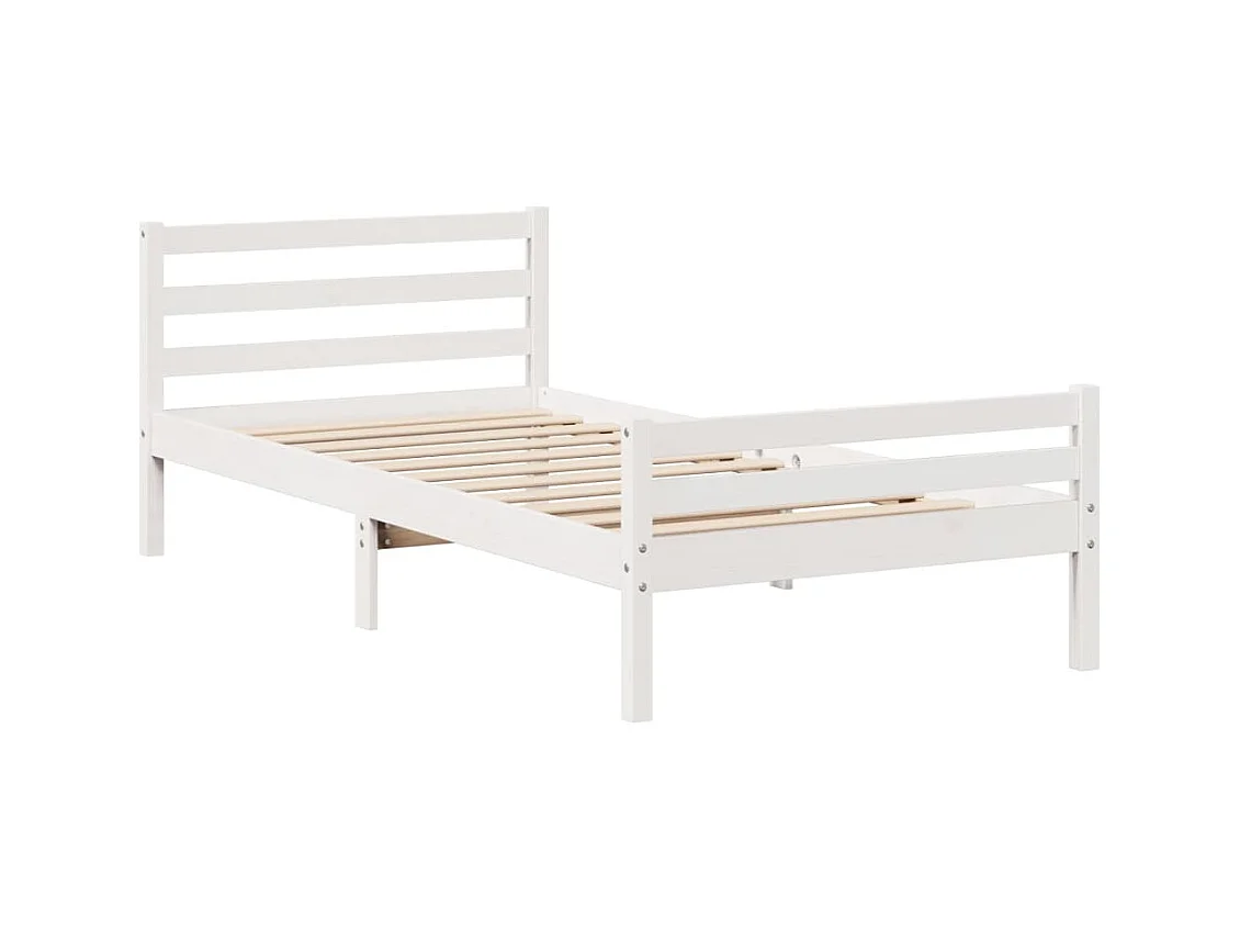 Struttura letto con testiera senza materasso bianco 100x200 cm