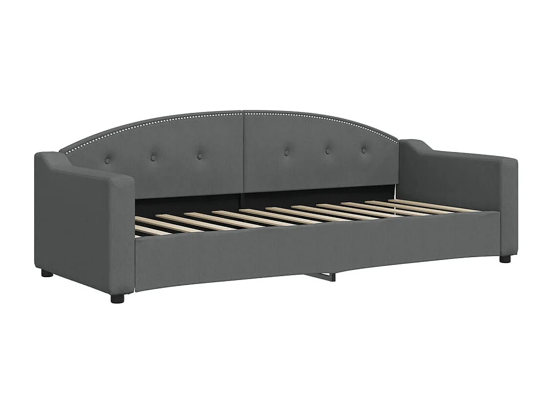 Lit de jour avec matelas gris foncé 80x200 cm tissu