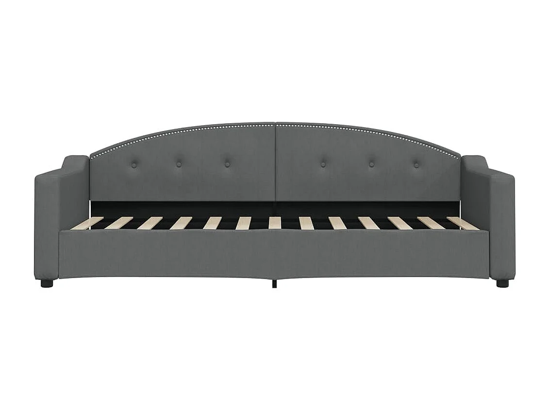 Lit de jour avec matelas gris foncé 80x200 cm tissu