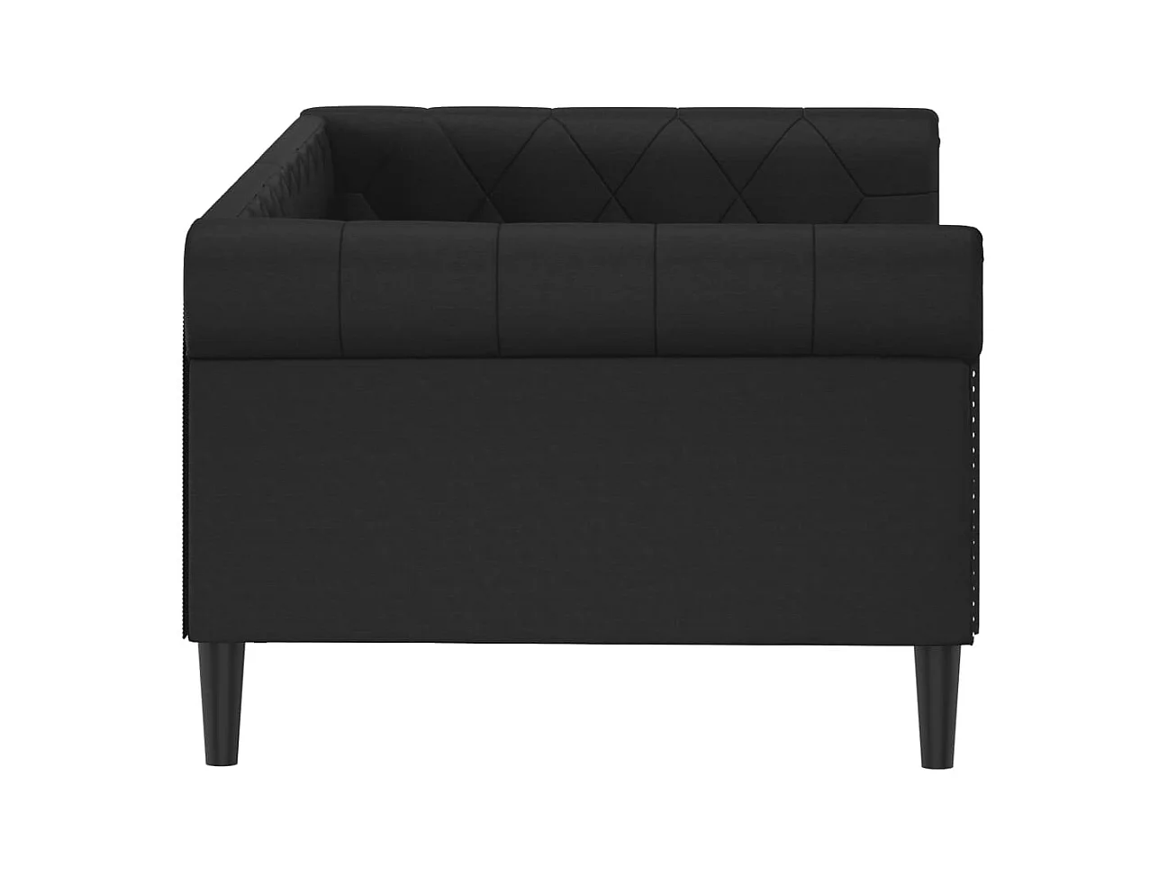 Lit de jour sans matelas noir 80x200 cm similicuir