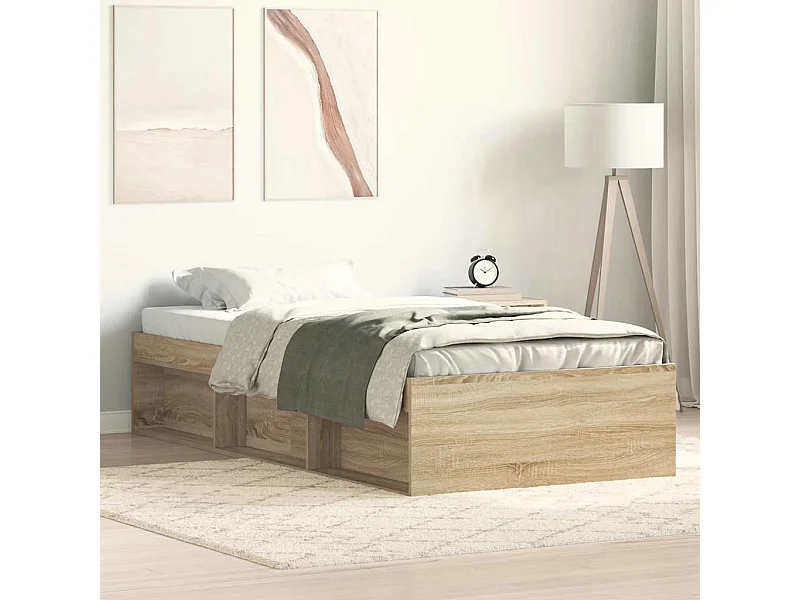 Struttura letto senza materasso Rovere Sonoma 90x190 cm