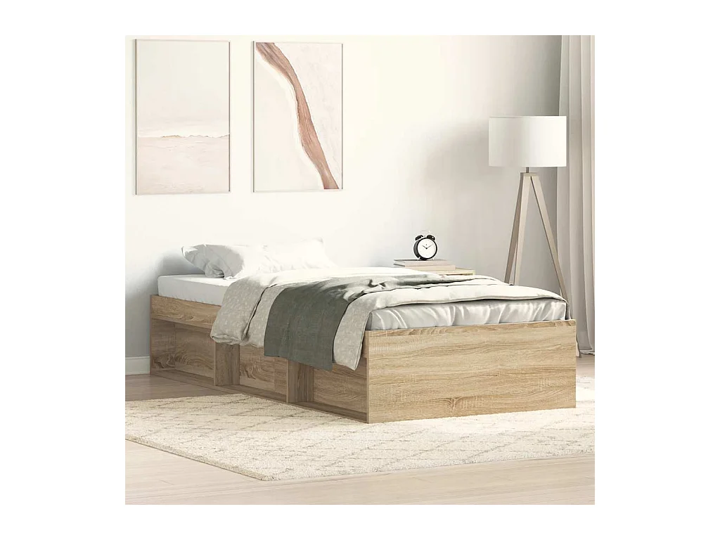 Struttura letto senza materasso Rovere Sonoma 90x190 cm