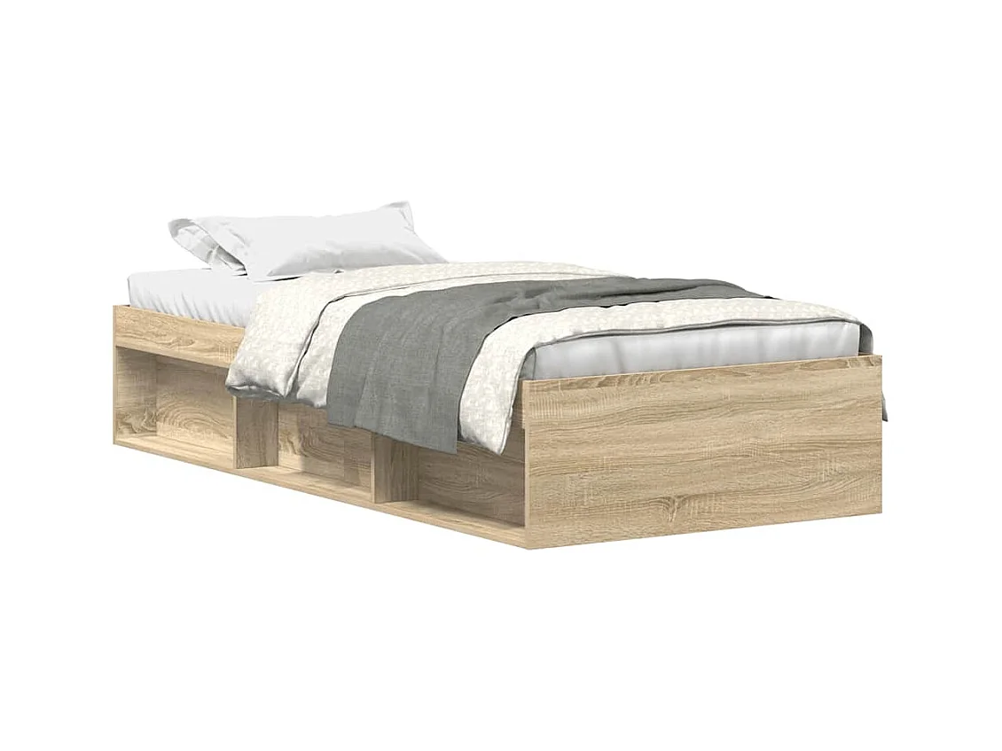 Struttura letto senza materasso Rovere Sonoma 90x190 cm