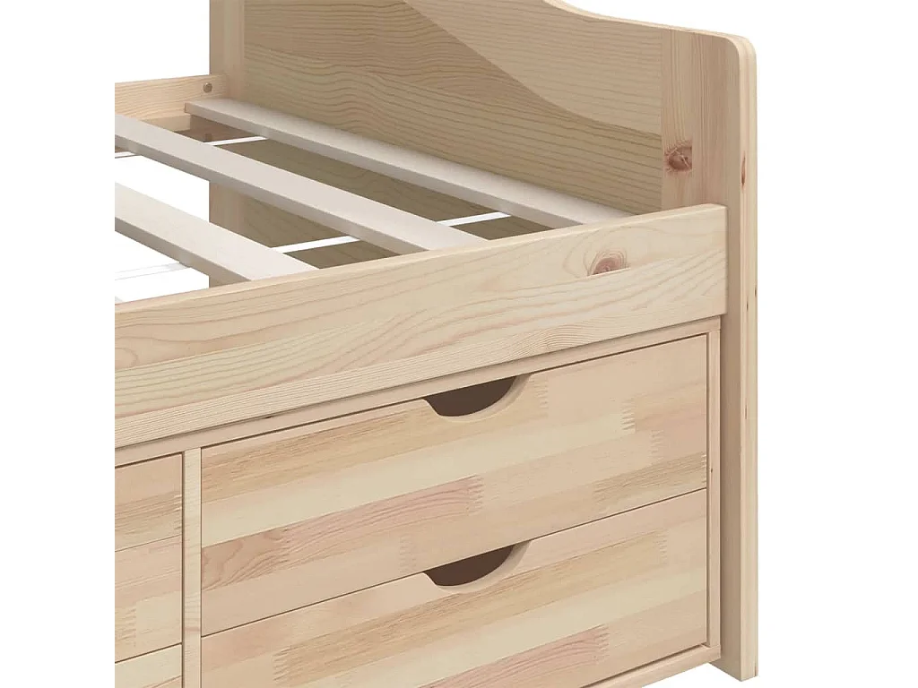 Diván de 3 plazas sin colchón Madera maciza de pino 90x200 cm