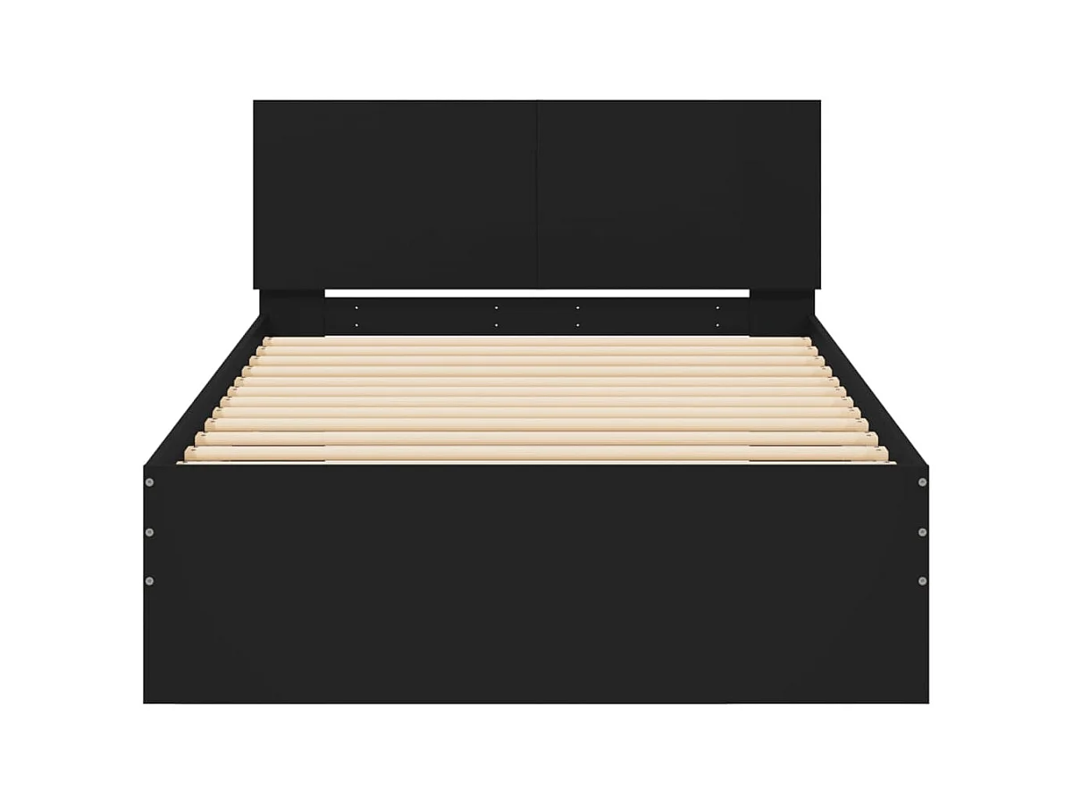 Estructura de cama sin colchón con cabecero negro 100x200 cm