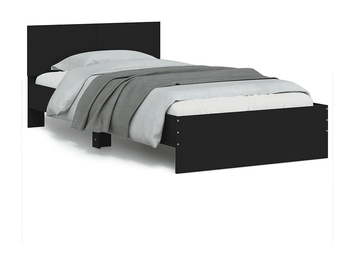 Struttura letto senza materasso con testiera nera 100x200 cm