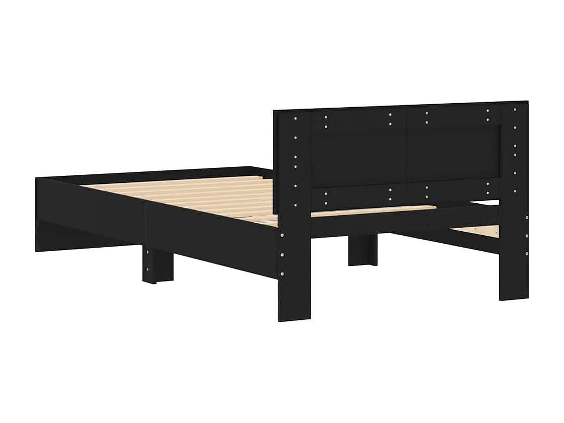 Struttura letto senza materasso con testiera nera 100x200 cm