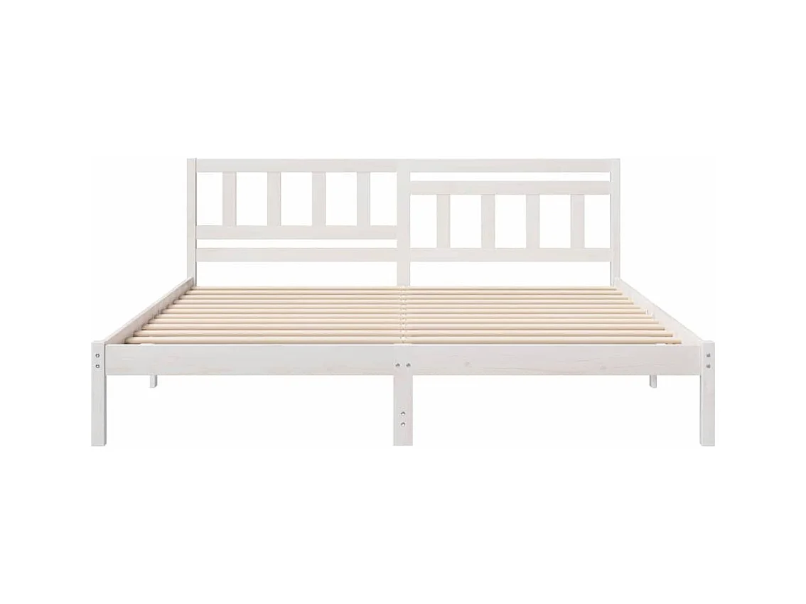 Wit bedframe 200 x 200 cm massief grenenhout