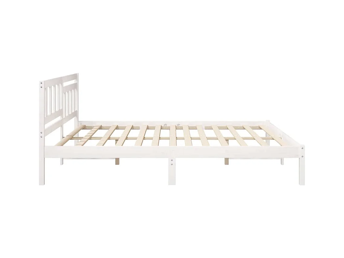 Wit bedframe 200 x 200 cm massief grenenhout