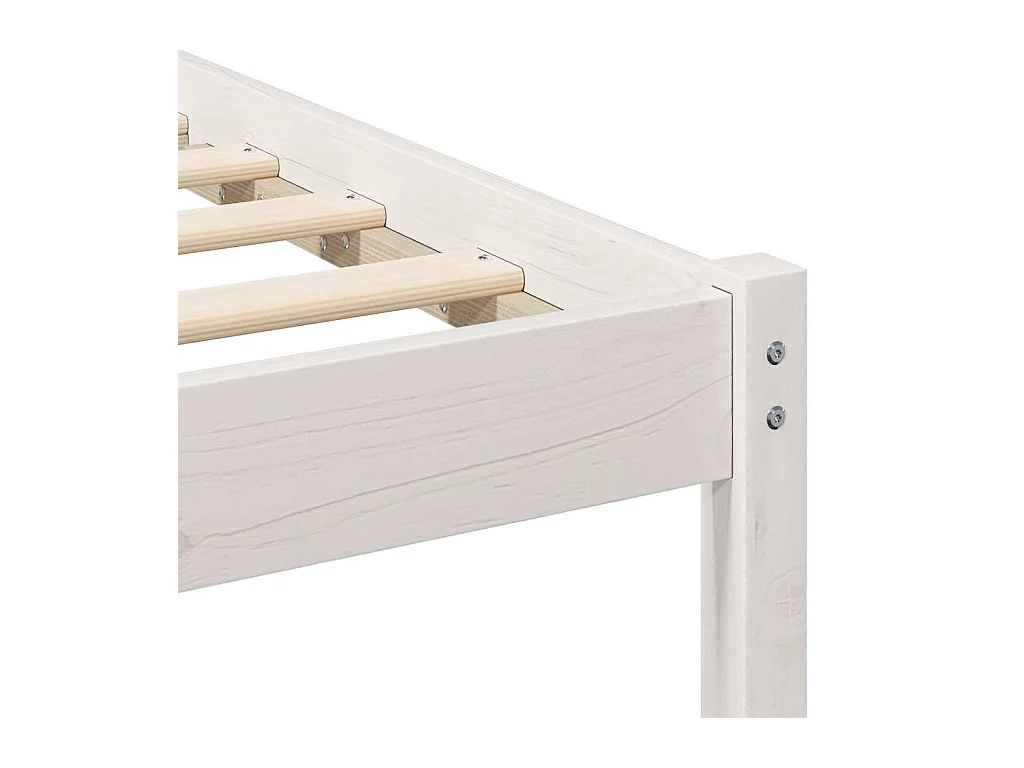 Wit bedframe 200 x 200 cm massief grenenhout