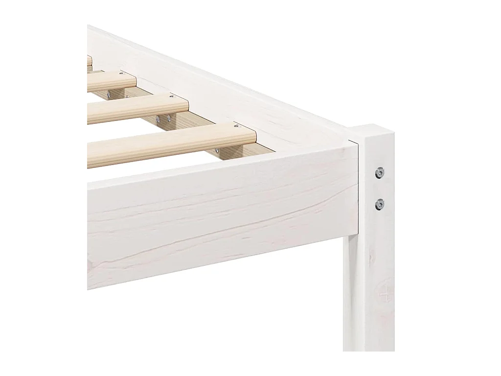 Cadre de lit avec tête de lit Blanc Bois de pin