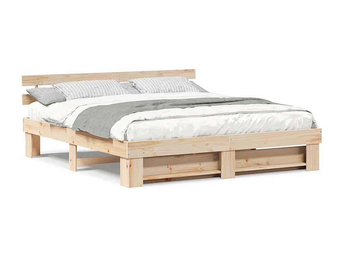 Cadre de lit Marron 180 x 200 cm Bois massif en pin