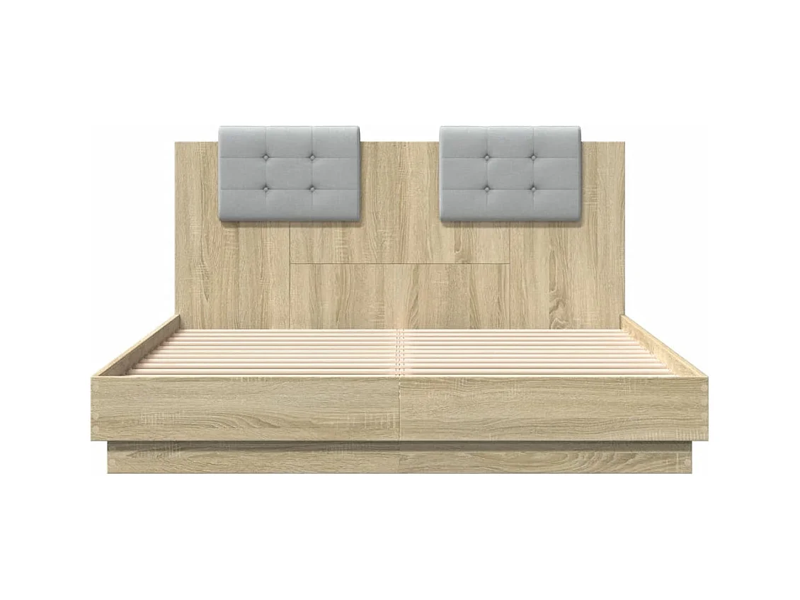 Estructura de cama sin colchón roble Sonoma 150x200 cm