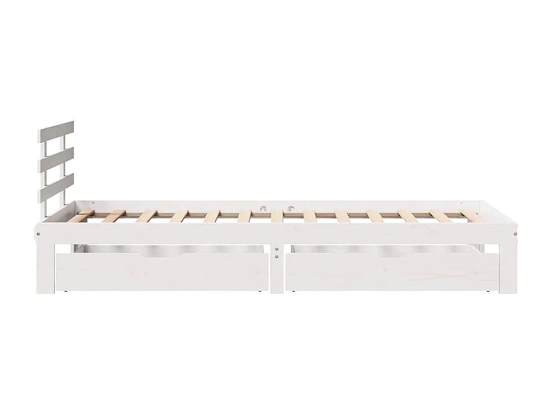 Estructura de cama con cajones sin colchón blanca 90x200 cm