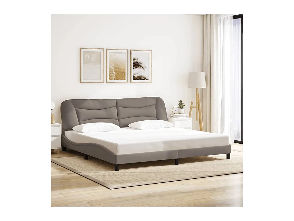 Bettgestell ohne Matratze taupe 200x200 cm Stoff