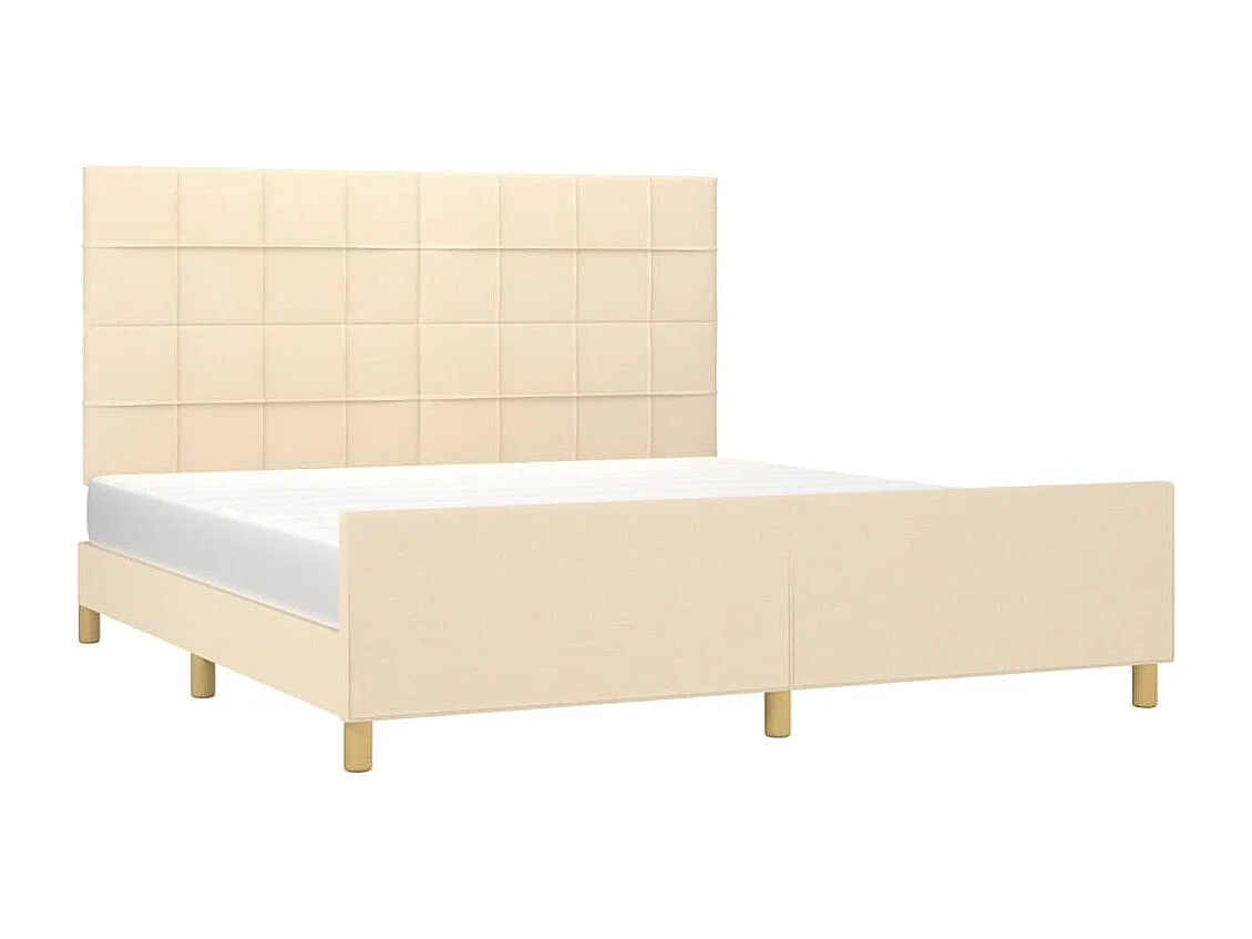 Cadre de lit sans matelas crème 180x200 cm tissu