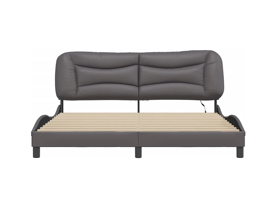 Struttura letto con LED senza materasso grigio 180x200 cm